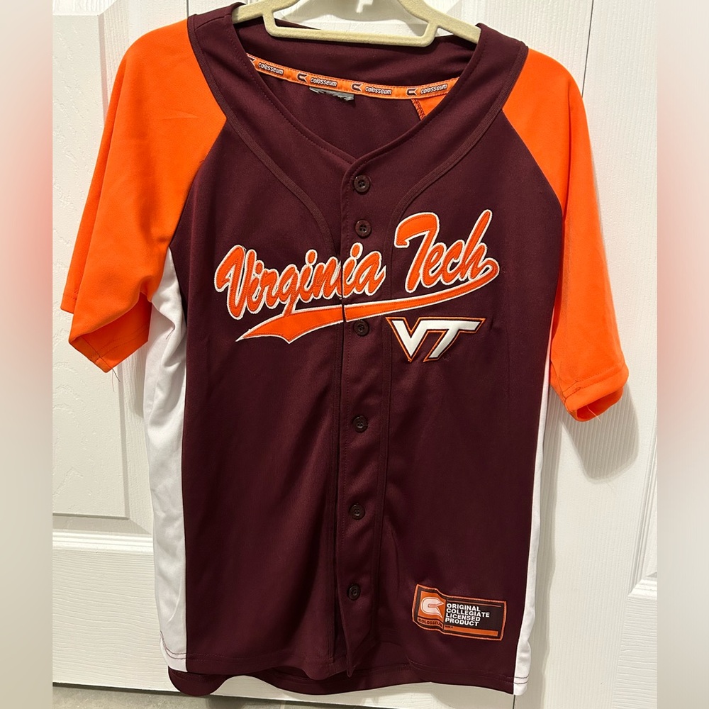 Virginia Tech Button Front Jersey. Embroidered Le… - image 3